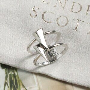 Kendra Scott Bolt Silver Double Band Ring #7